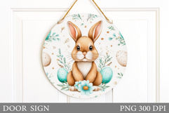 Easter Bunny Door Sign Design. Easter Door Sign Sublimation Product Image 1