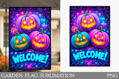 Welcome Garden Flag Sublimation. Halloween Garden Flag Product Image 1