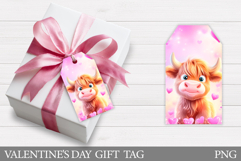 Valentines Cow Gift Tag Design. Valentine Gift Tag Printable Product Image 1