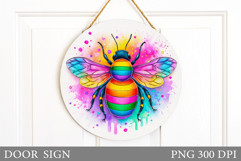 Bee Door Sign Design. Bee Sublimation Product Image 1