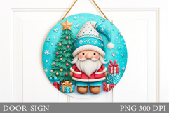 Christmas Gnome Door Sign. Christmas Door Sign Sublimation Product Image 1