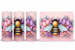 Bee Tumbler Design. Flowers Tumbler Sublimation Product Image 2