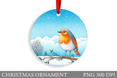 Cute Bird Christmas Ornament. Christmas Sublimation Product Image 1