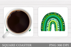 St Patrick Rainbow Coaster. St Patrick Coaster Design Product Image 1