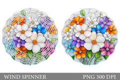 Floral Wind Spinner Sublimation. Flowers Wind Spinner Design Product Image 1
