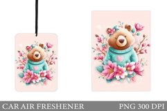 Cute Bear Car Air Freshener Design. Cute Bear Sublimation Product Image 1