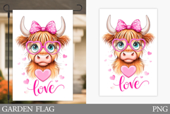 Valentines Cow Garden Flag. Valentines Garden Flag Design Product Image 1