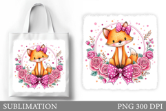 Fox Tote Bag Design. Tote Bag Sublimation Product Image 1
