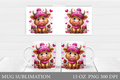 Cute Cow Mug Design. Cute Cow Sublimation Product Image 1