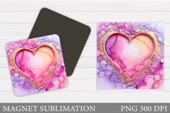 Heart Magnet Design. Valentines Magnet Sublimation Product Image 1