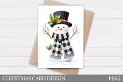 Cute Snowman Card Design. Christmas Card Printable Product Image 1