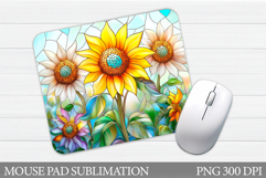 Sunflowers Mouse Pad Design. Summer Flowers Mouse Pad Product Image 1