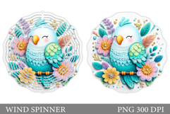 Cute Parrot Wind Spinner Design. Cute Parrot Sublimation Product Image 1