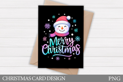 Cute Snowman Card Printable. Christmas Card Design Product Image 1