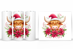 Christmas Cow Tumbler Design. Christmas Tumbler Sublimation Product Image 2