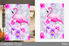 Flamingo Garden Flag Design. Flamingo Sublimation Product Image 1