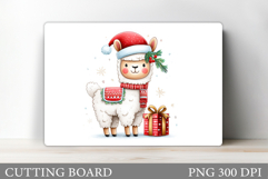 Christmas Lama Cutting Board. Christmas Cutting Board Product Image 1