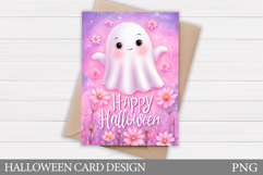 Cute Halloween Card Design. Halloween Ghost Card Printable Product Image 1