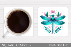 Dragonfly Coaster Design. Dragonfly Sublimation Product Image 1