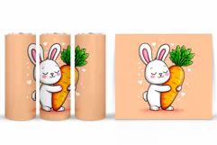 Cute Bunny Tumbler Design. Bunny Sublimation Product Image 2