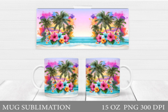 Sea Mug Wrap Design. Sea Sublimation Product Image 1