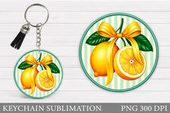 Lemons Keychain Sublimation. Lemons Keychain Design Product Image 1