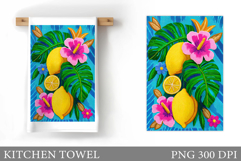 Lemons Kitchen Towel. Flowers Kitchen Towel Design Product Image 1