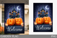 Halloween Pumpkin Garden Flag. Ghost Garden Flag Design Product Image 1