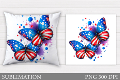 Patriotic Butterfly Pillow. Patriotic Pillow Design Product Image 1
