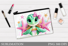 Turtle Makeup Bag Design. Turtle Sublimation Product Image 1