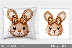 Cute Bunny Pillow Design. Cute Bunny Sublimation Product Image 1