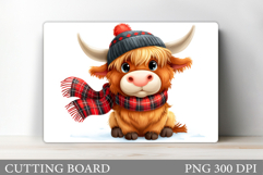 Christmas Cow Cutting Board. Christmas Cutting Board Product Image 1