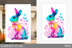 Cute Bunny Garden Flag. Summer Garden Flag Sublimation Product Image 1