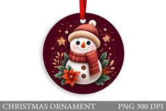 Snowman Christmas Ornament. Snowman Ornament Design Product Image 1