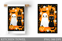 Halloween Kitchen Towel Design. Cute Halloween Sublimation Product Image 1