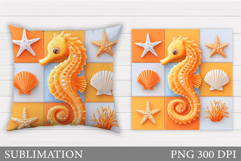 Seahorse Pillow Sublimation. Seahorse Sublimation Product Image 1