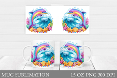 Dolphin Mug Wrap Design. Dolphin Sublimation Product Image 1