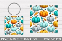Fall Pumpkin Keychain Sublimation. Pumpkin Keychain Design Product Image 1