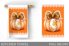 Fall Pumpkin Kitchen Towel. Fall Kitchen Towel Sublimation Product Image 1
