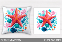 Starfish Pillow Sublimation. Starfish Sublimation Product Image 1
