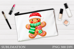 Gingerbread Cosmetics Bag. Christmas Makeup Bag Design Product Image 1