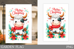 Christmas Cow Garden Flag. Christmas Garden Flag Sublimation Product Image 1
