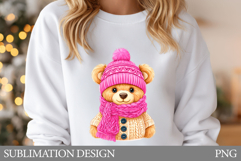 Christmas Bear T-Shirt Design. Cute Bear Sublimation Product Image 1