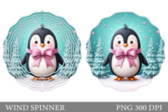 Cute Penguin Wind Spinner. Christmas Wind Spinner Design Product Image 1