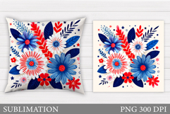 Floral Pillow Design. Flowers Sublimation Product Image 1