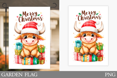Christmas Cow Garden Flag. Christmas Garden Flag Sublimation Product Image 1