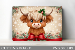 Christmas Cow Cutting Board. Christmas Cutting Board Product Image 1
