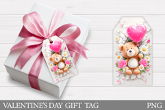 Valentines Bear Gift Tag. Valentine Gift Tag Printable Product Image 1