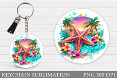 Starfish Keychain Design. Starfish Sublimation Product Image 1
