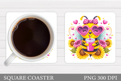 Cute Bee Coaster Design. Cute Bee Sublimation Product Image 1